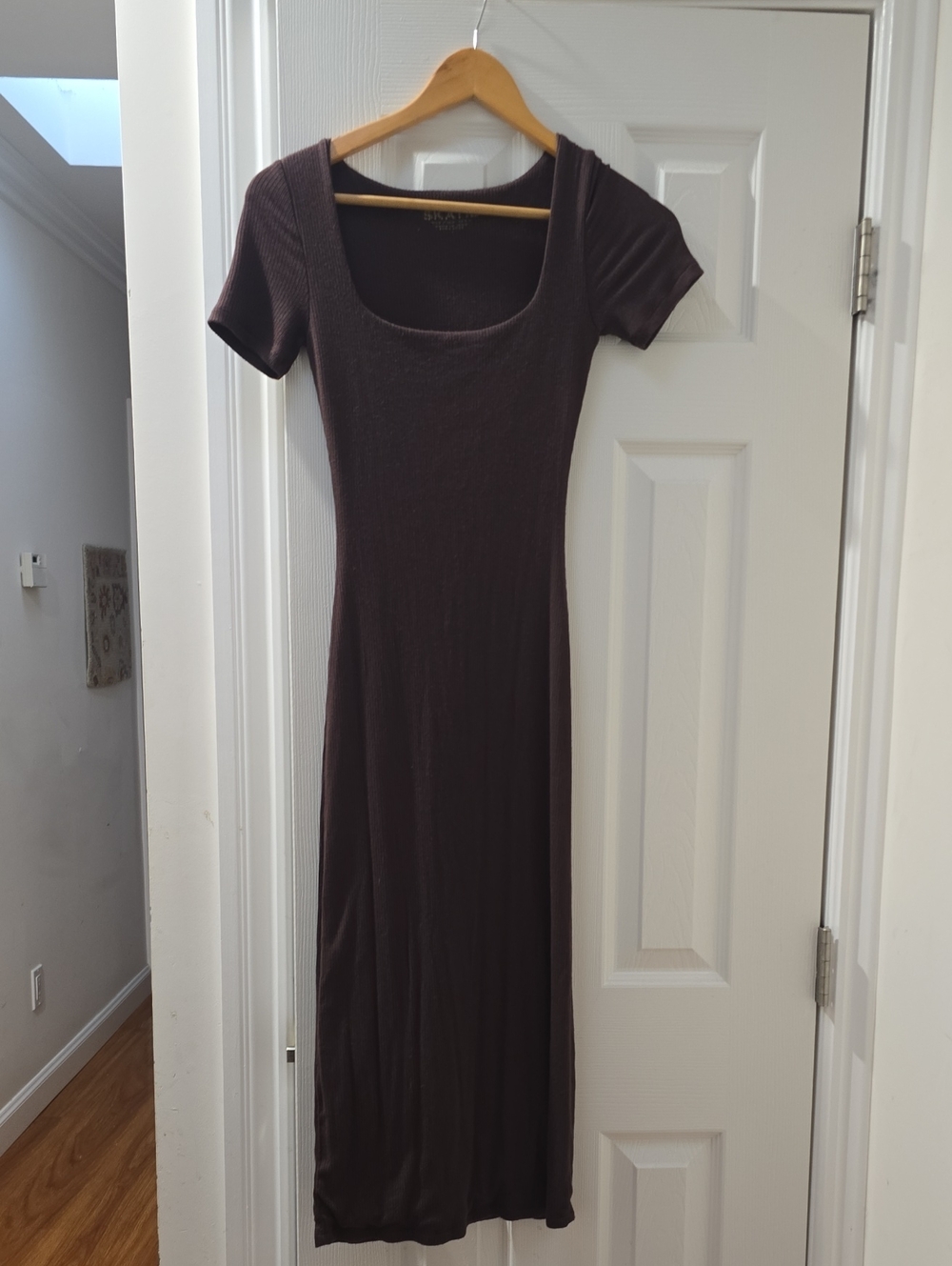 Skatie Brown Ribbed Maxi